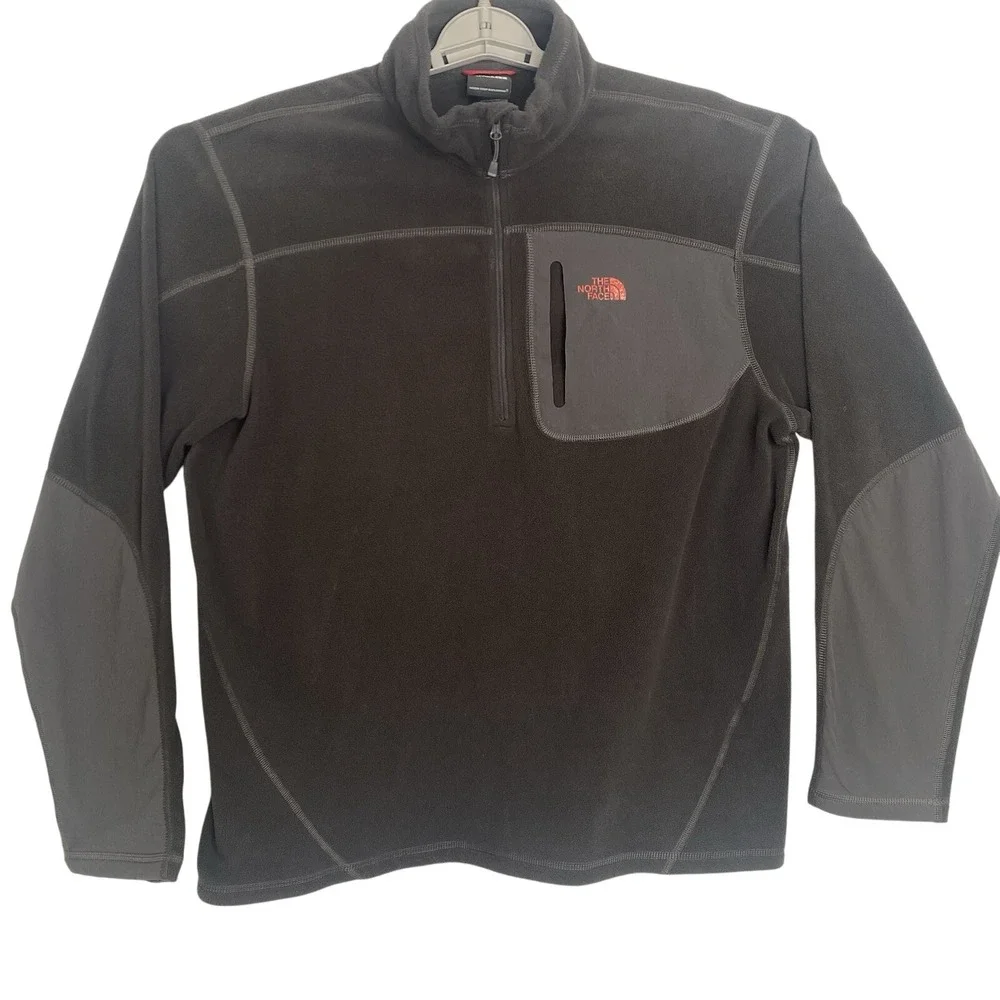 The North Face 1/4 Zip Fleece Pullover Jacket Men Size M Medium Black Sweatshirt